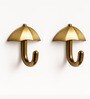 2 Pcs Antique Brass Metal Umbrella Wall Hook