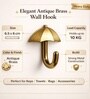 2 Pcs Antique Brass Metal Umbrella Wall Hook