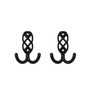 2 Pcs Black Metal Jaali Wall Hooks
