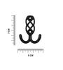 2 Pcs Black Metal Jaali Wall Hooks
