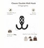 2 Pcs Black Metal Jaali Wall Hooks