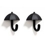 2 Pcs Black Metal Umbrella Wall Hook
