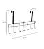 2 Piece Black Steel Over The Door Hook Hanger 7 Hooks