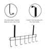 2 Piece Black Steel Over The Door Hook Hanger 7 Hooks