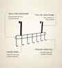 2 Piece Black Steel Over The Door Hook Hanger 7 Hooks