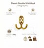 2 Pcs Gold Metal Jaali Wall Hooks