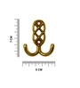 2 Pcs Gold Metal Jaali Wall Hooks
