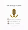 2 Pcs Gold Metal Jaali Wall Hooks