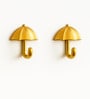 2 Pcs Gold Metal Umbrella Wall Hook