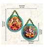 2 Pcs Laxmi Ganesha Wooden Circle Set Hanging