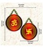 2 Pcs Om Wooden Circle Set Hanging