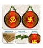 2 Pcs Om Wooden Circle Set Hanging