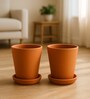 2 Pcs Red Terracotta 3.5 Inchs Planters