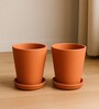 2 Pcs Red Terracotta 7.5 Inchs Planters