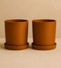 2 Pcs Red Terracotta 8 Inchs Planters