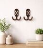 2 Pcs Rose Gold Metal Jaali Wall Hooks