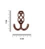 2 Pcs Rose Gold Metal Jaali Wall Hooks