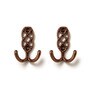 2 Pcs Rose Gold Metal Jaali Wall Hooks