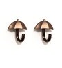 2 Pcs Rose Gold Metal Umbrella Wall Hook