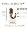 2 Pcs Single Antique Brass J Wall Hook