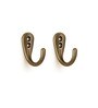 2 Pcs Single Antique Brass J Wall Hook