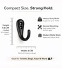 2 Pcs Single Black J Wall Hook