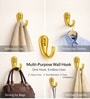 2 Pcs Single Gold J Wall Hook