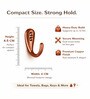 2 Pcs Single Rose Gold J Wall Hook