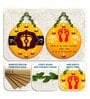 2 Pcs Maa Laxmi Foot Print Wooden Circle Set Hanging