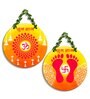 2 Pcs Om Wooden Circle Set Hanging