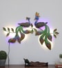 2 Peacock Multicolour Iron Wall Art