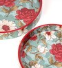 Aqua Engineered WoodRound(Set of 2) Serving Tray