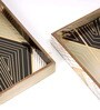 Black Engineered WoodSquare(Set of 2) Serving Tray