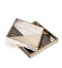 Black Engineered WoodSquare(Set of 2) Serving Tray