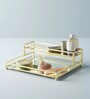 2-Step Golden Metal & Glass Multipurpose Make Up Organiser
