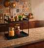 2-Tier Black Metal Countertop Storage Rack