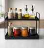 2-Tier Black Metal Countertop Storage Rack