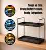 2-Tier Black Metal Countertop Storage Rack