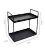 2-Tier Black Metal Countertop Storage Rack