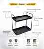 2-Tier Black Metal Countertop Storage Rack