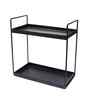 2-Tier Black Metal Countertop Storage Rack