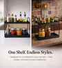 2-Tier Black Metal Countertop Storage Rack