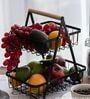 2-Tier Fruit Basket Wooden Handle