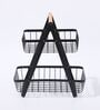 2-Tier Fruit Basket Wooden Handle