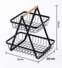 2-Tier Fruit Basket Wooden Handle