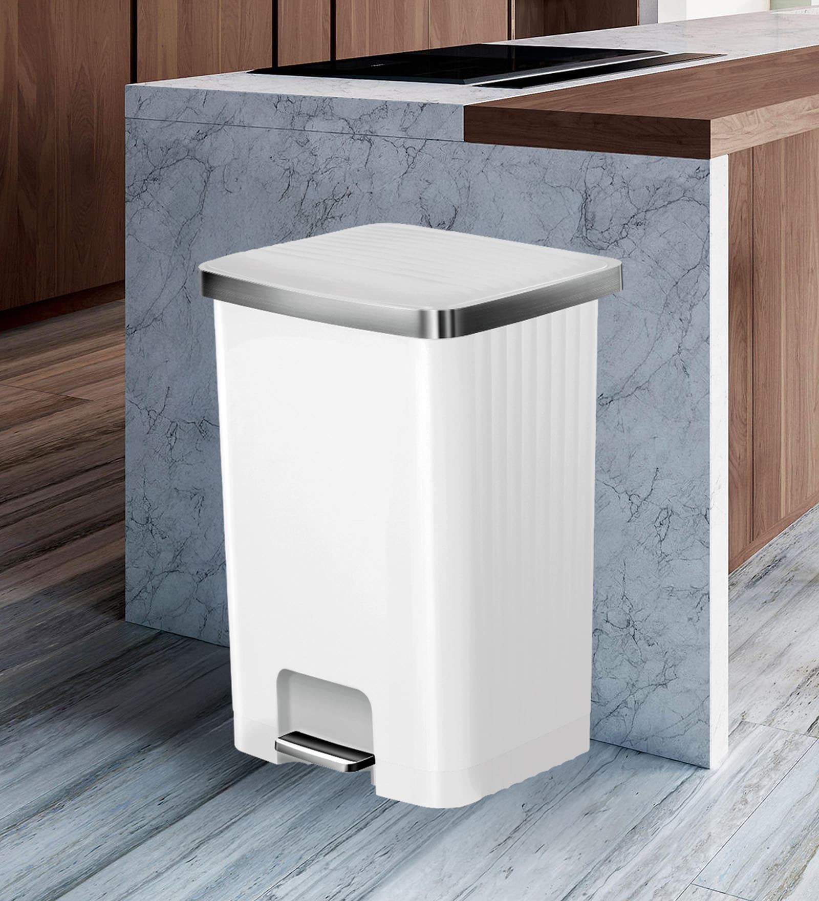 20+9 Litre Metallic Stainless Steel Dustbin