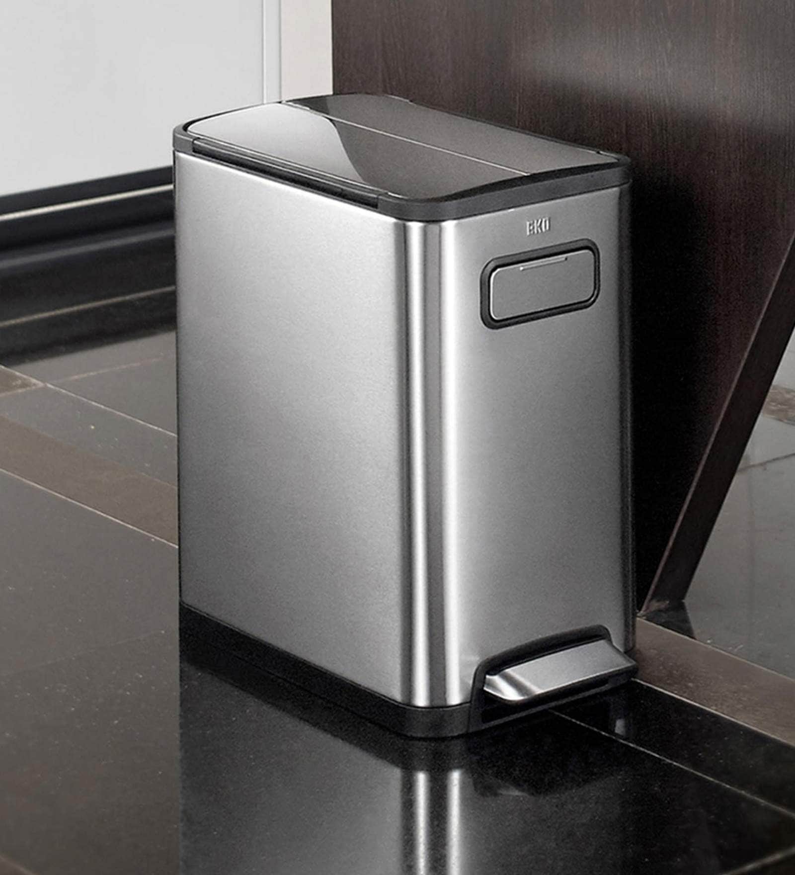 20 Litre Black Stainless Steel Dustbin