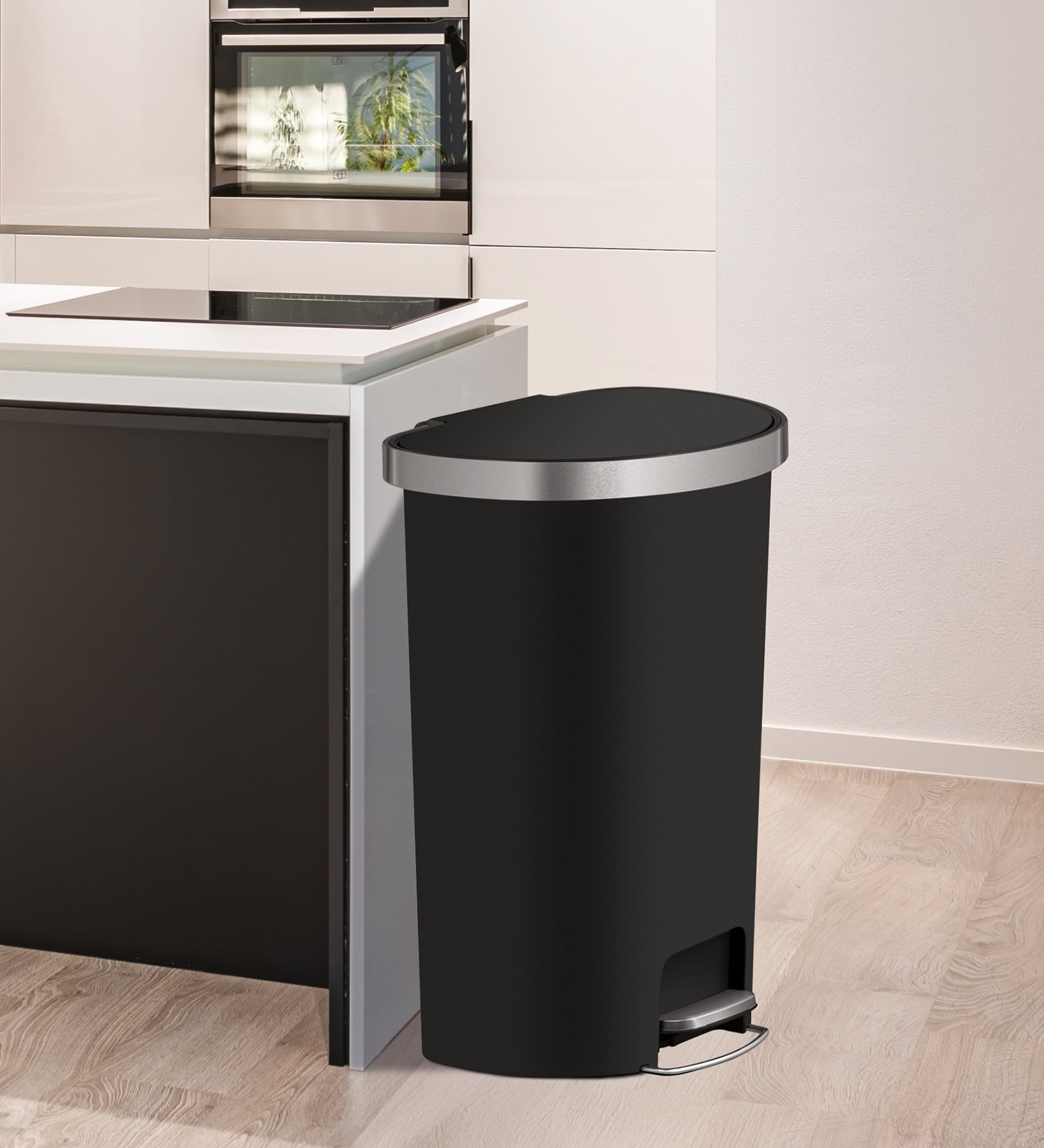 20 Litre Black Stainless Steel Dustbin
