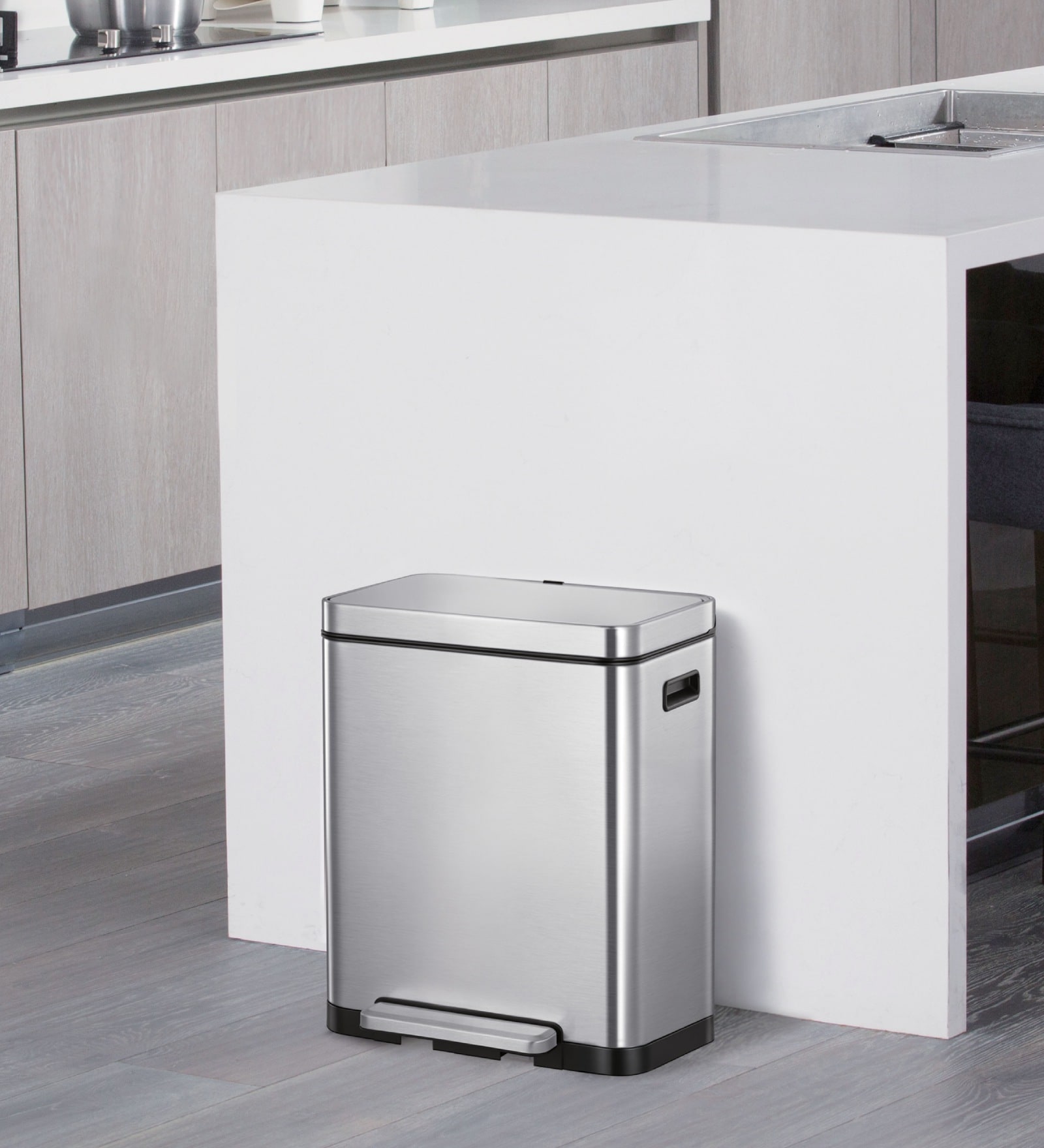20 Litre Metallic Stainless Steel Dustbin