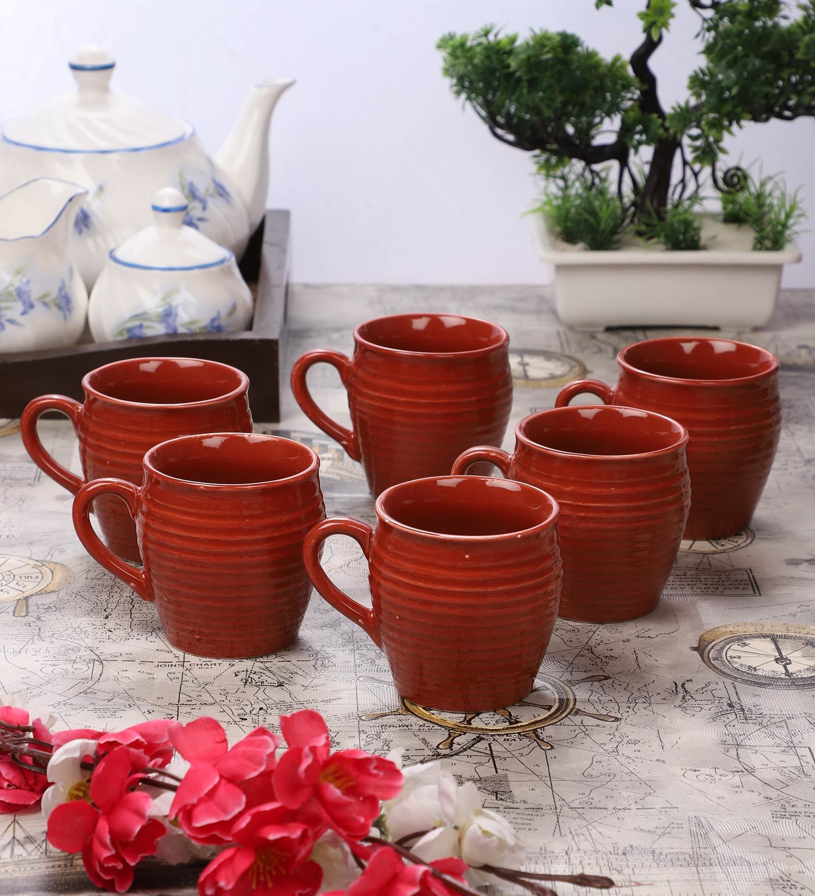 Buy Ringer 200ml Brown Ceramic (Set of 6) Tea Cup at 29% OFF by Cdi ...